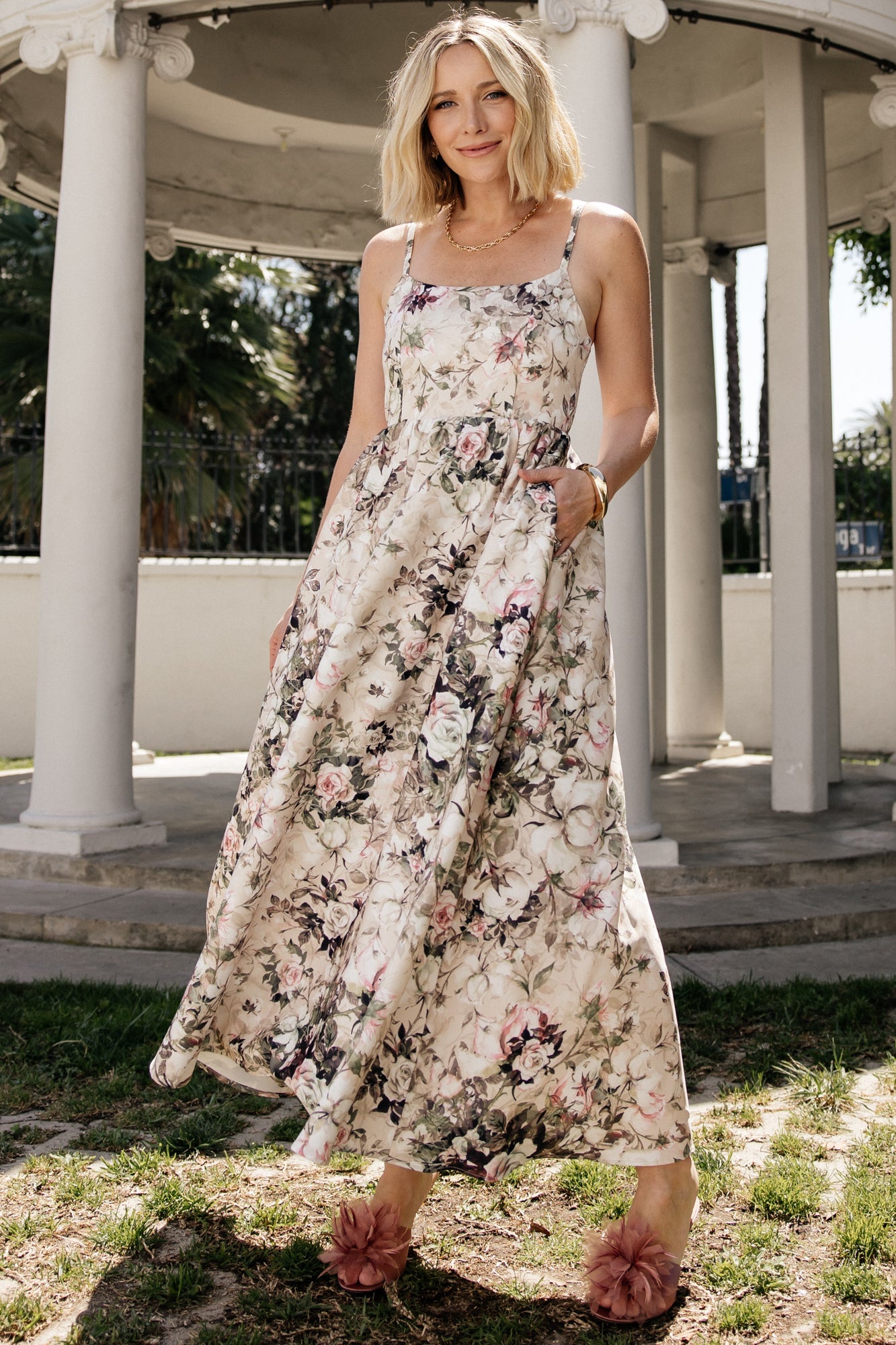 Celia Midi Dress | Baltic Born Beige Multi Floral