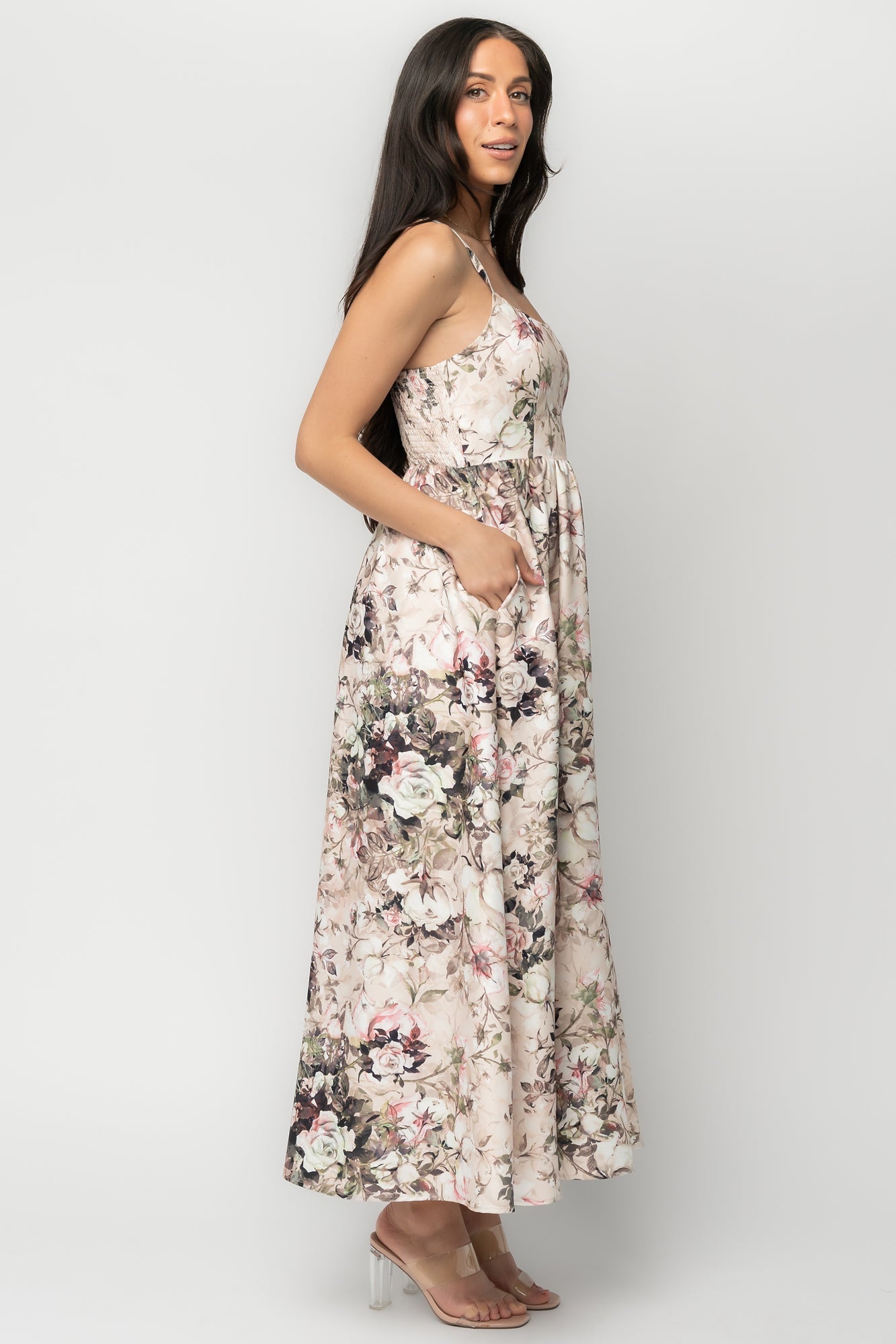 Celia Midi Dress | Baltic Born Beige Multi Floral