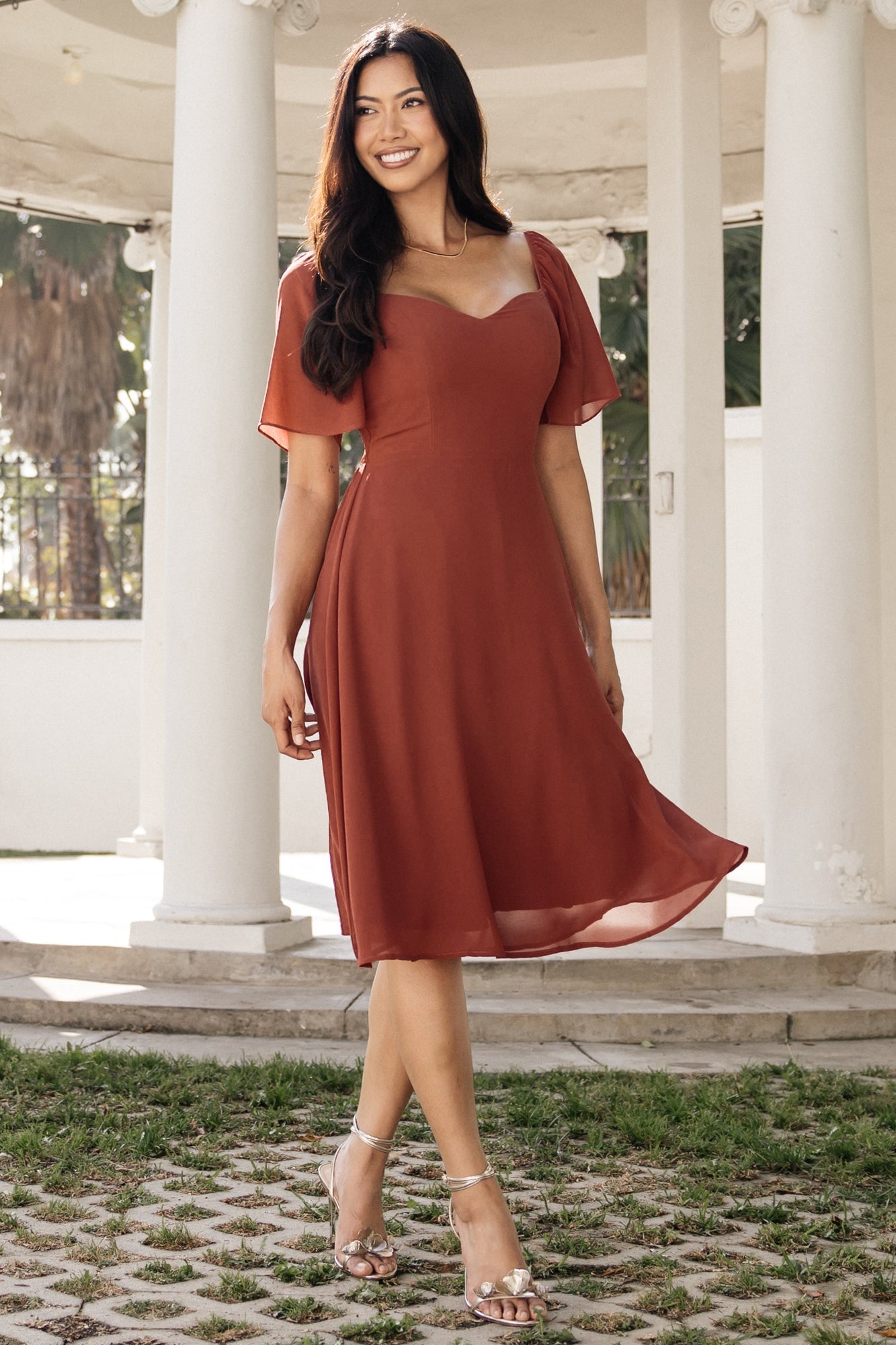 Colette Sweetheart Midi Dress | Baltic Born Cinnamon