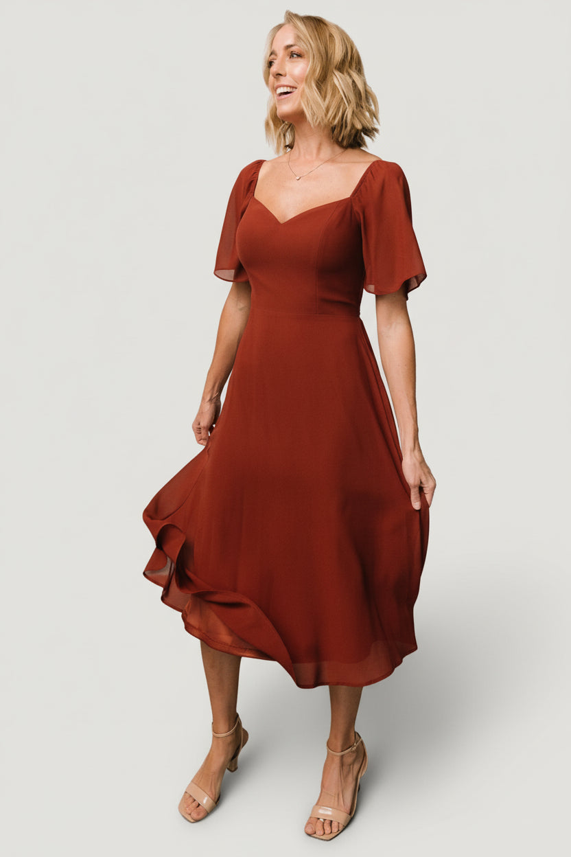 Colette Sweetheart Midi Dress | Baltic Born Cinnamon