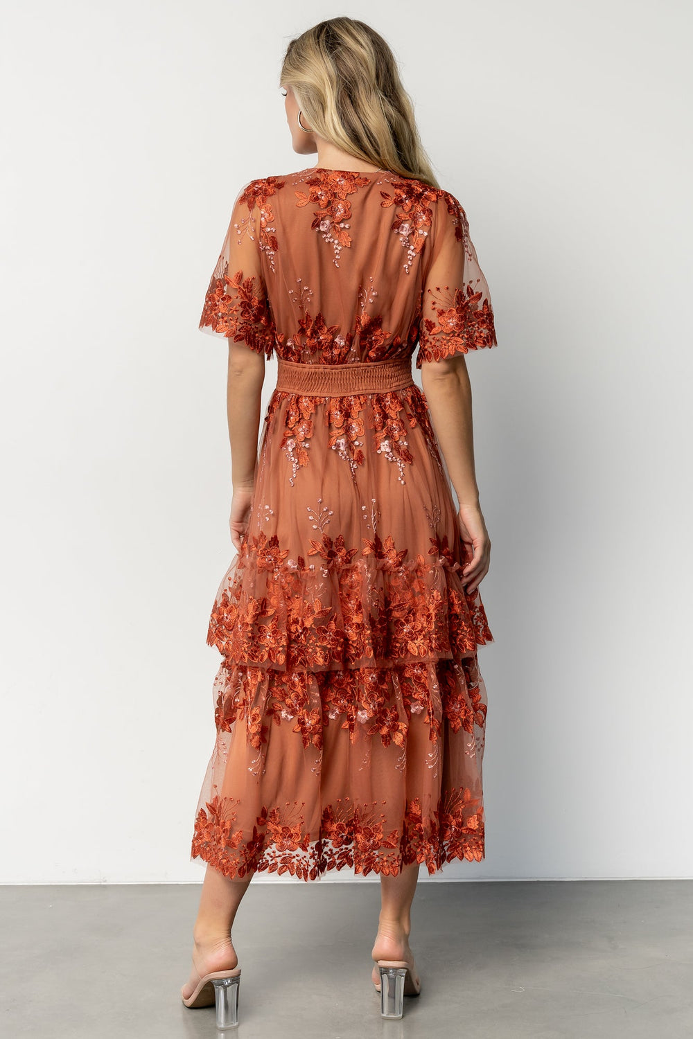 Lotte Embroidered Midi Dress | Baltic Born Rust