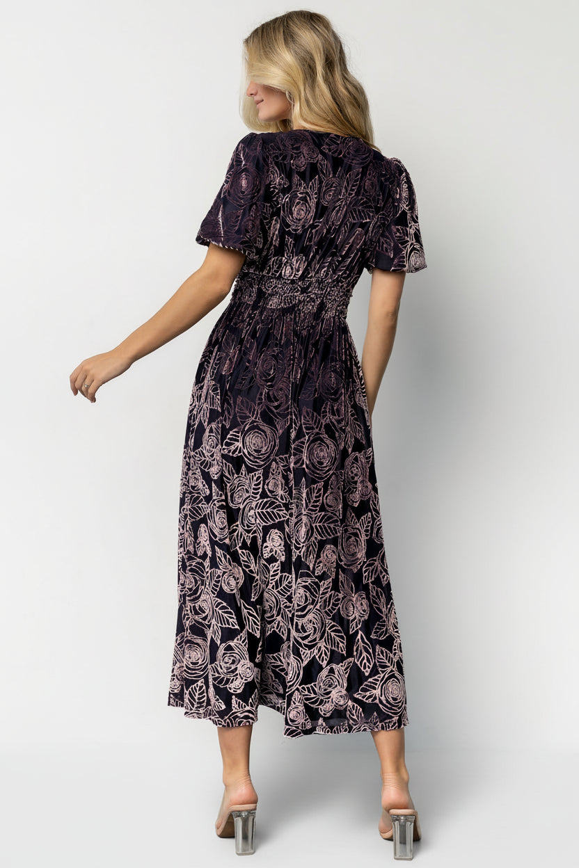 Dahlia Velvet Dress | Baltic Born Indigo + Purple Floral