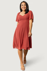 Colette Sweetheart Midi Dress | Baltic Born Terracotta