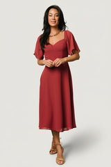 Colette Sweetheart Midi Dress | Baltic Born Terracotta