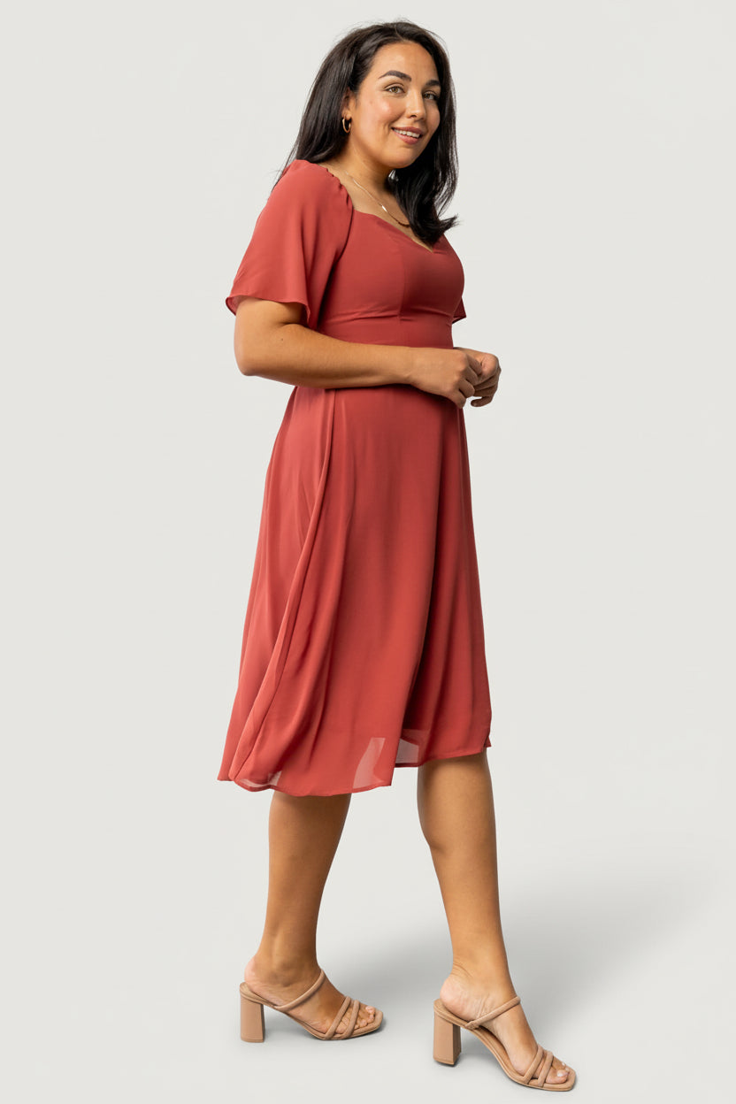 Colette Sweetheart Midi Dress | Baltic Born Terracotta