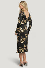 Valeria Midi Dress | Baltic Born Black + Gold