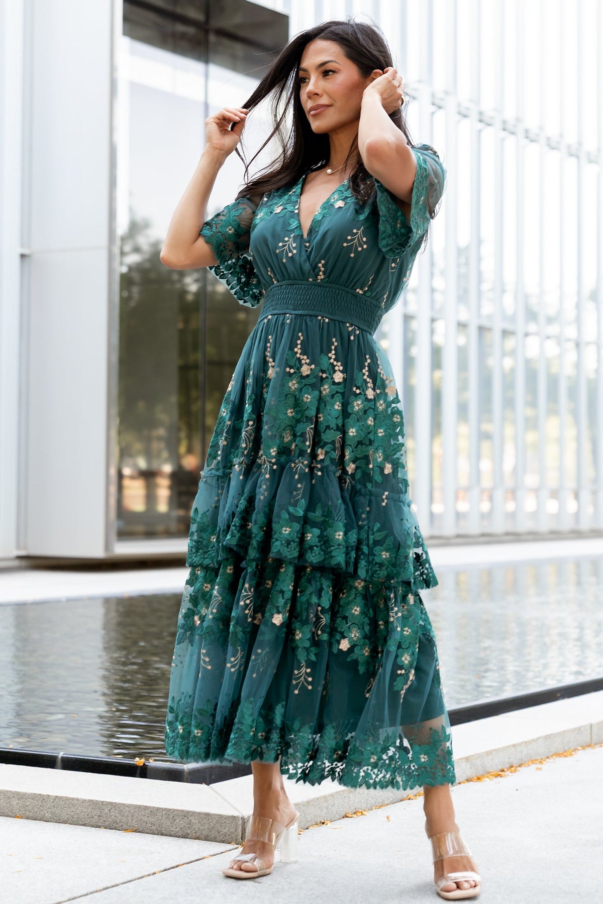 Lotte Embroidered Midi Dress | Baltic Born Emerald