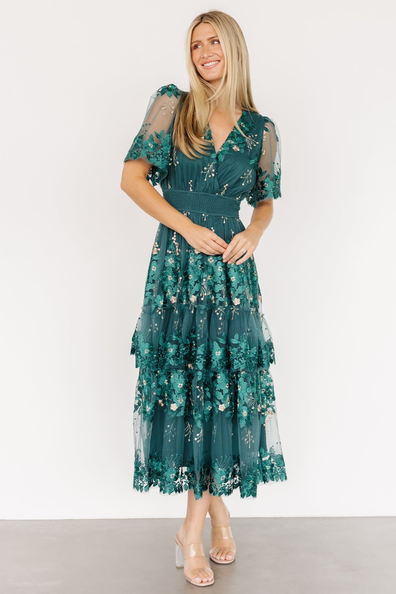 Lotte Embroidered Midi Dress | Baltic Born Emerald