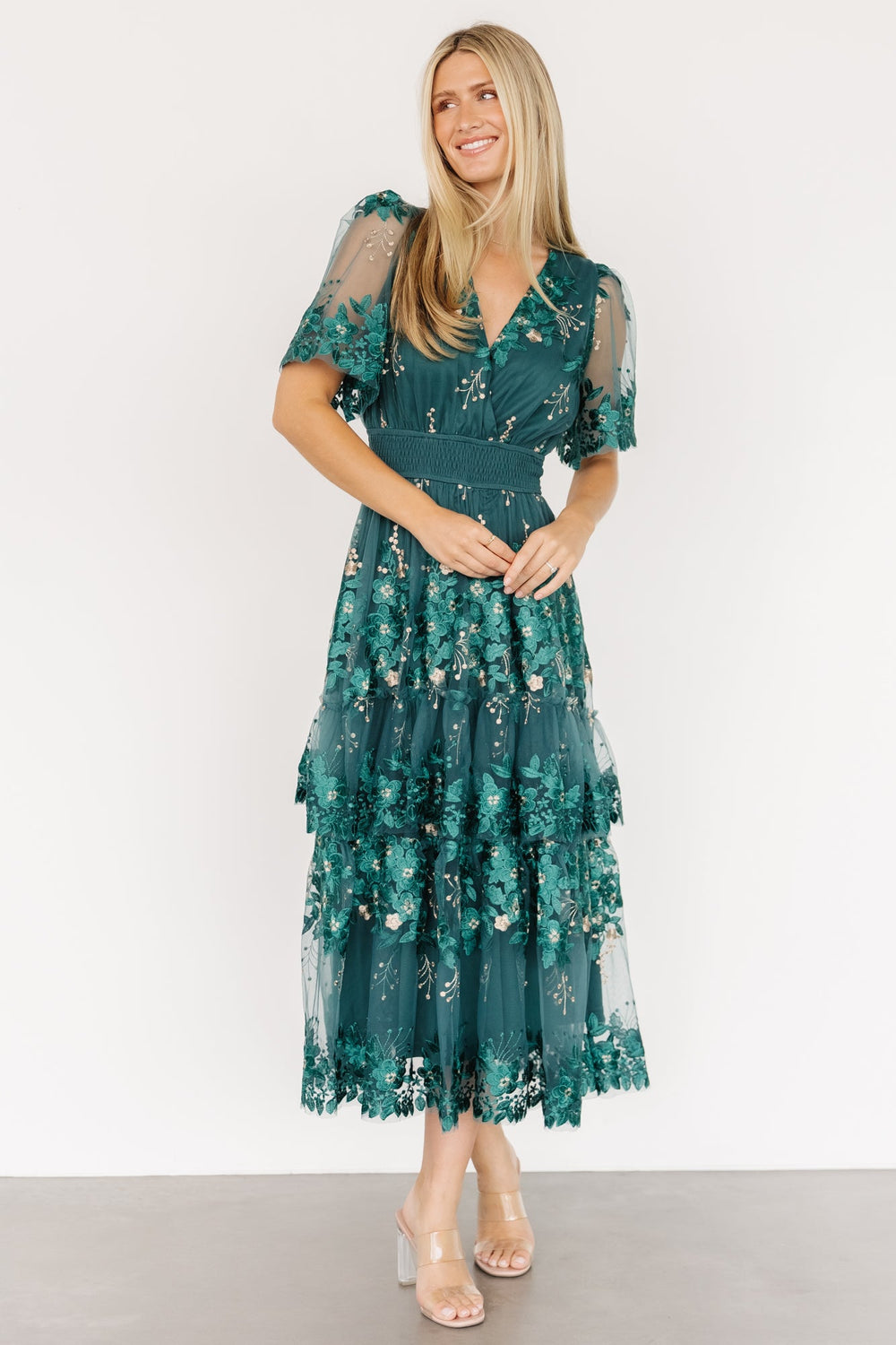 Lotte Embroidered Midi Dress | Baltic Born Emerald