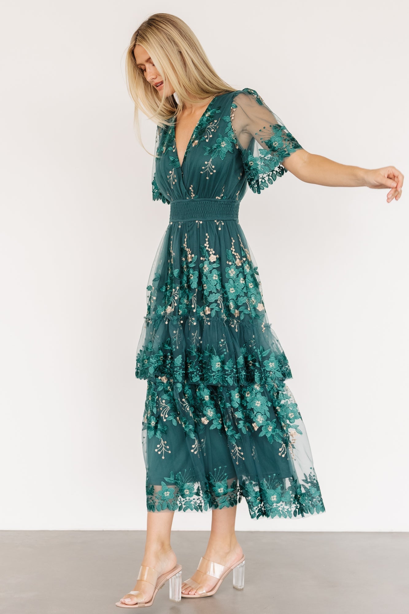 Lotte Embroidered Midi Dress | Baltic Born Emerald