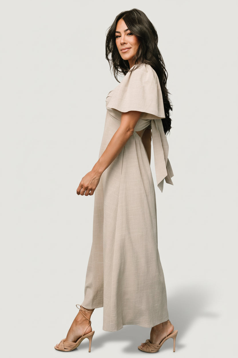 Indie Back Tie Dress | Baltic Born Oatmeal
