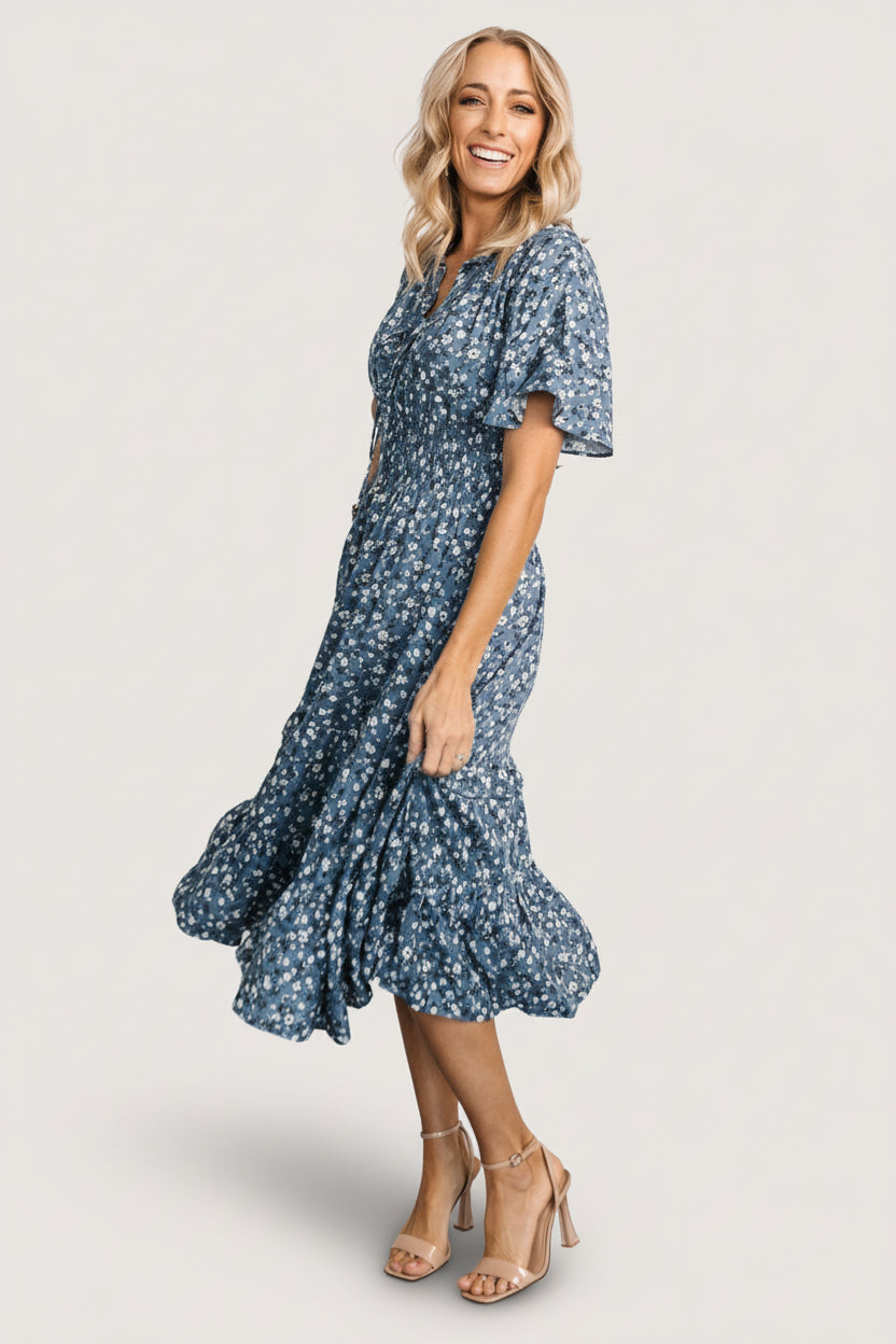 Spell Boho Midi Dress | Baltic Born Blue Floral