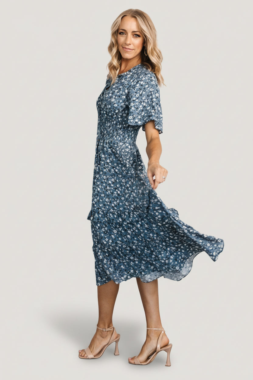 Spell Boho Midi Dress | Baltic Born Blue Floral