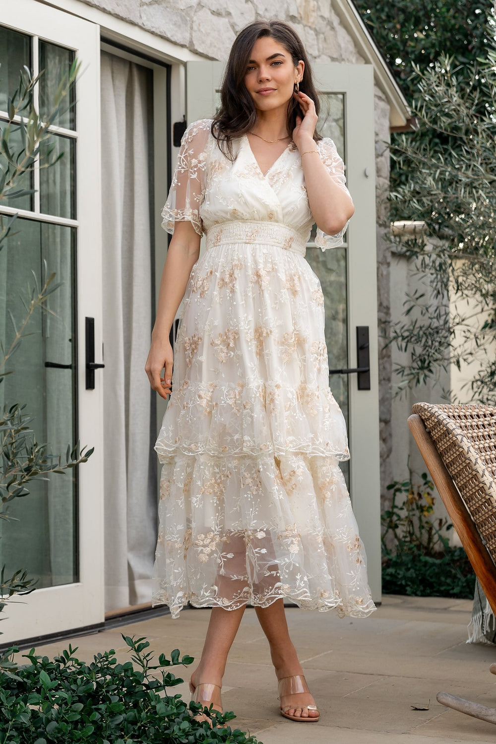 Eleanor Embroidered Midi Dress | Baltic Born Cream Floral