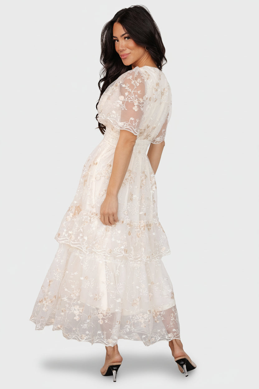 Eleanor Embroidered Midi Dress | Baltic Born Cream Floral
