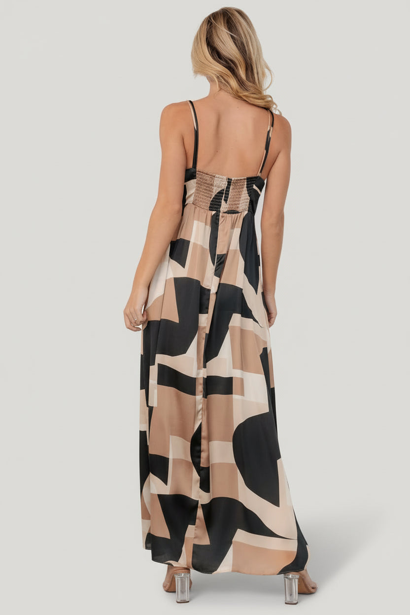 Xanthe Slip Dress | Baltic Born Midnight + Taupe Print