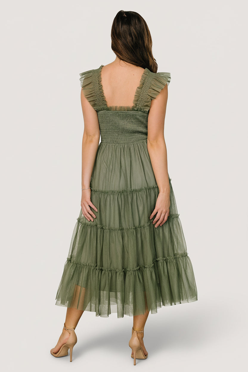 Emma Smocked Tulle Dress | Baltic Born Sage