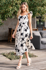 Bridget Midi Dress | Baltic Born Ivory + Black Floral