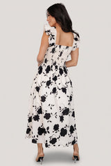 Bridget Midi Dress | Baltic Born Ivory + Black Floral