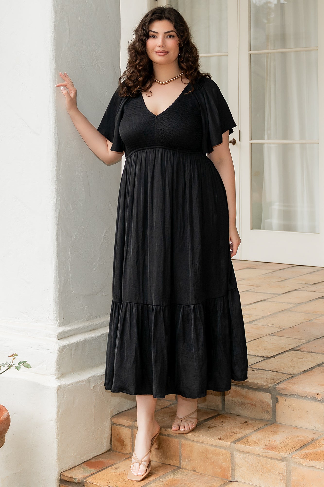 Lovell Smocked Midi Dress | Baltic Born Black