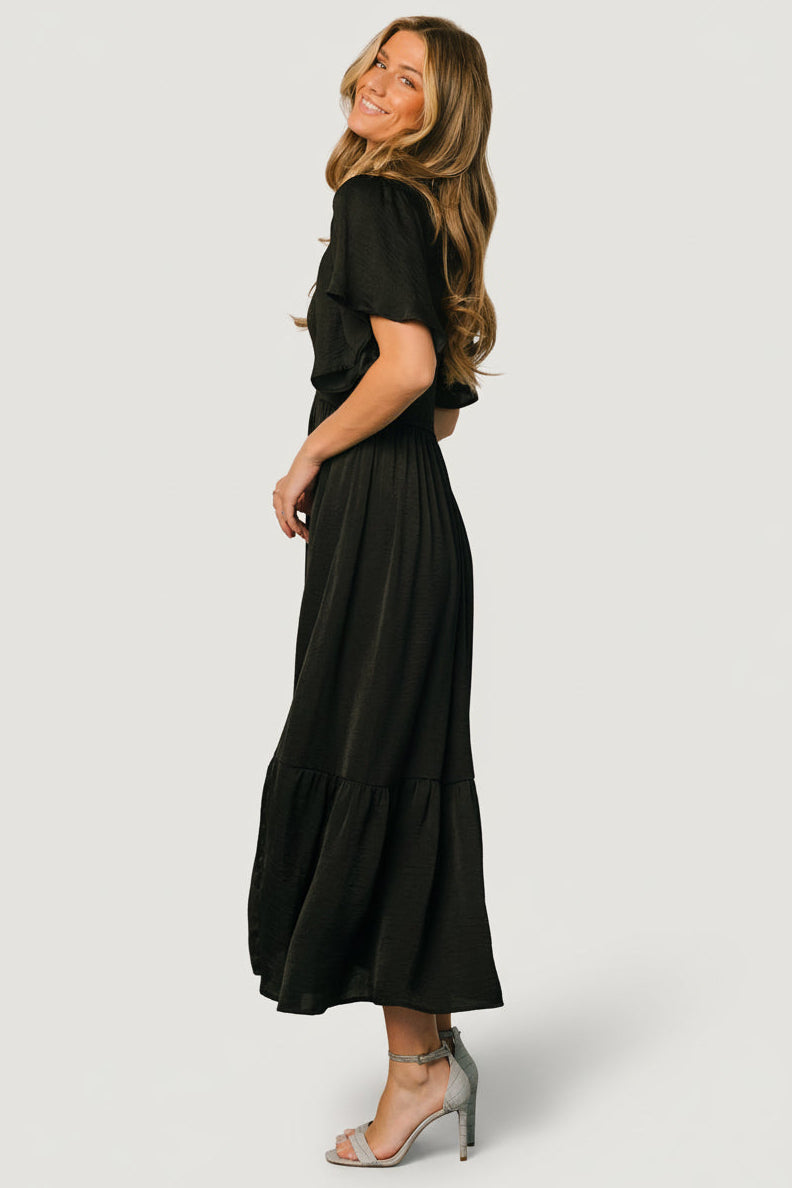 Lovell Smocked Midi Dress | Baltic Born Black