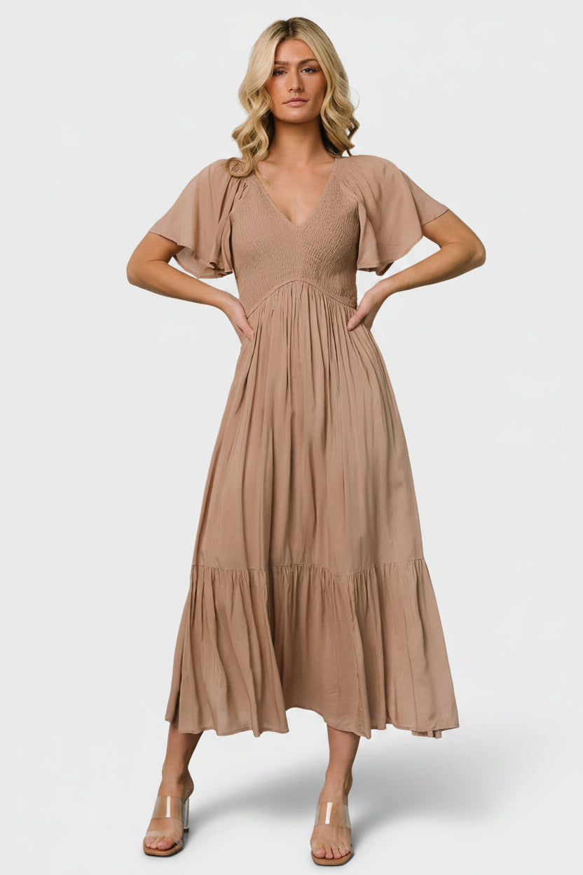 Scarlett Smocked Dress | Baltic Born Mocha