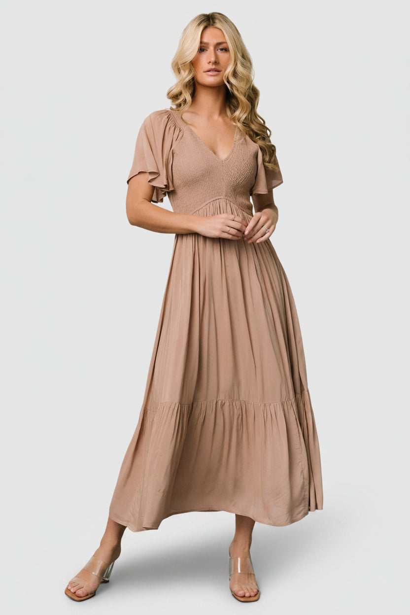 Scarlett Smocked Dress | Baltic Born Mocha