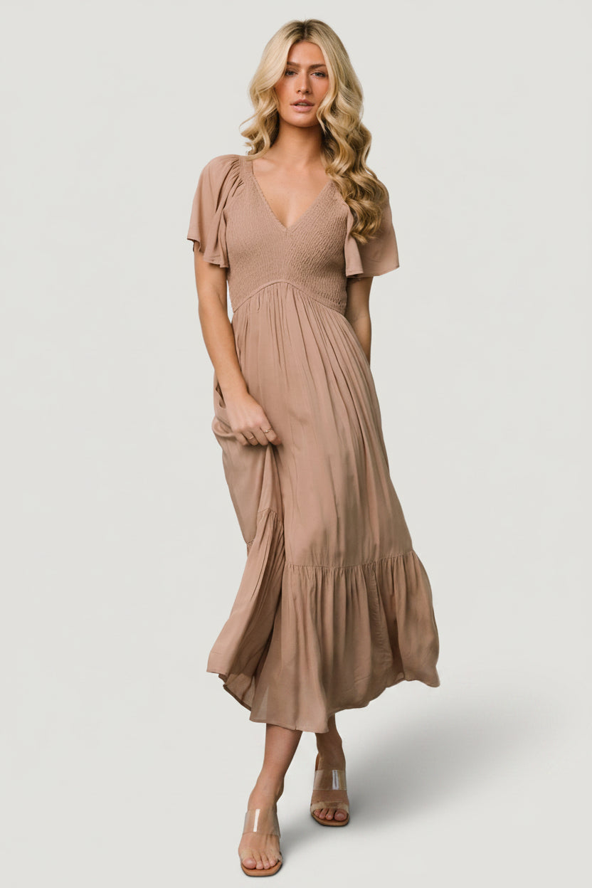 Scarlett Smocked Dress | Baltic Born Mocha