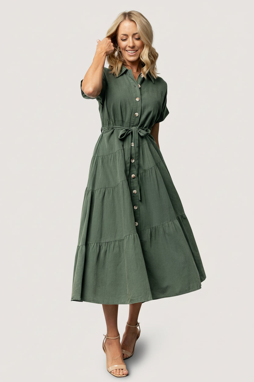 Logan Button Up Dress | Baltic Born Green