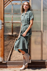 Logan Button Up Dress | Baltic Born Green