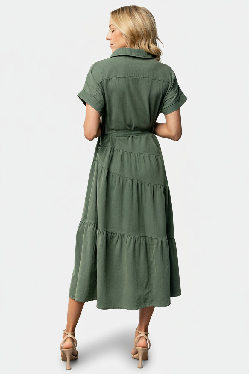 Logan Button Up Dress | Baltic Born Green