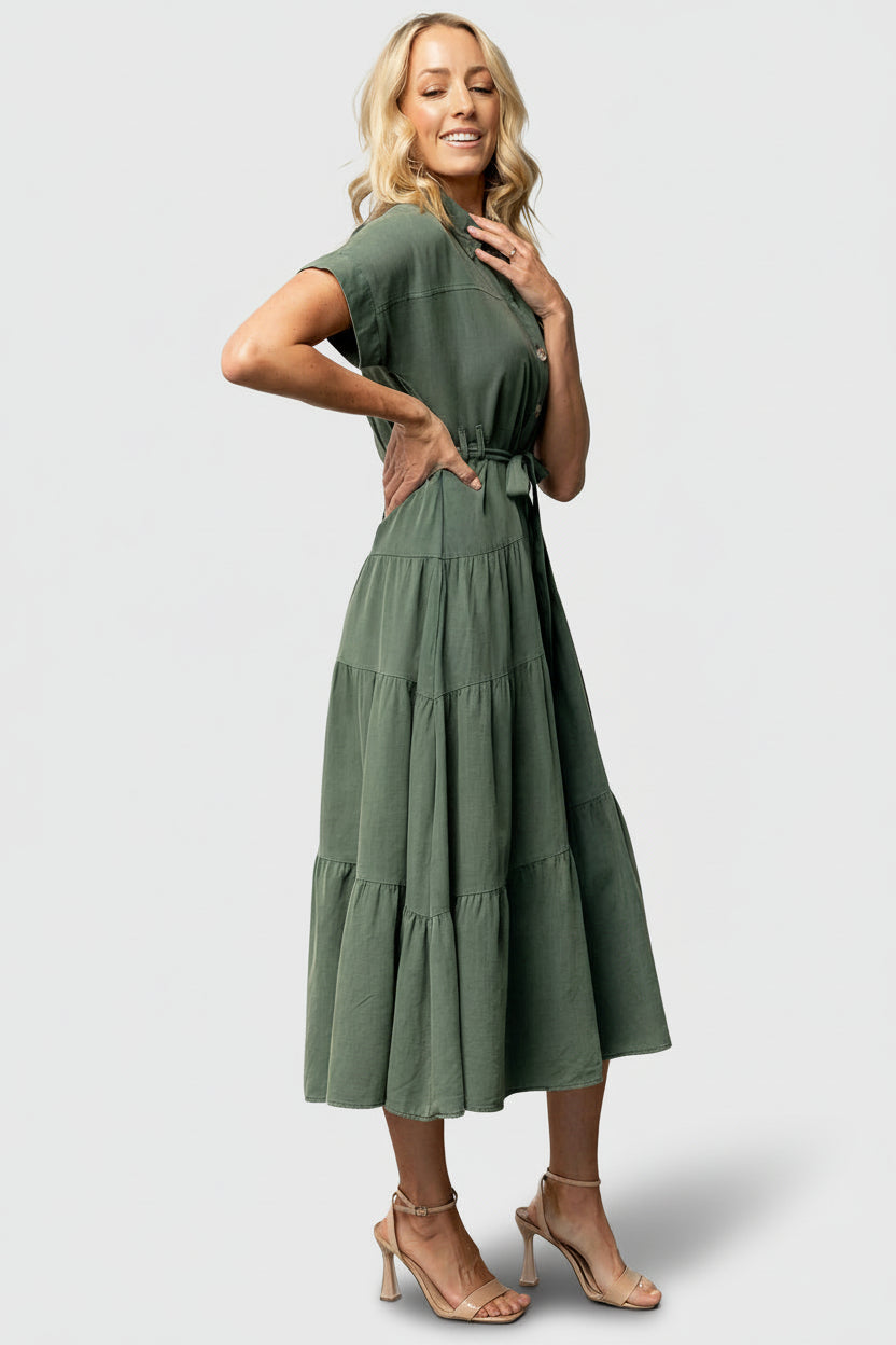 Logan Button Up Dress | Baltic Born Green
