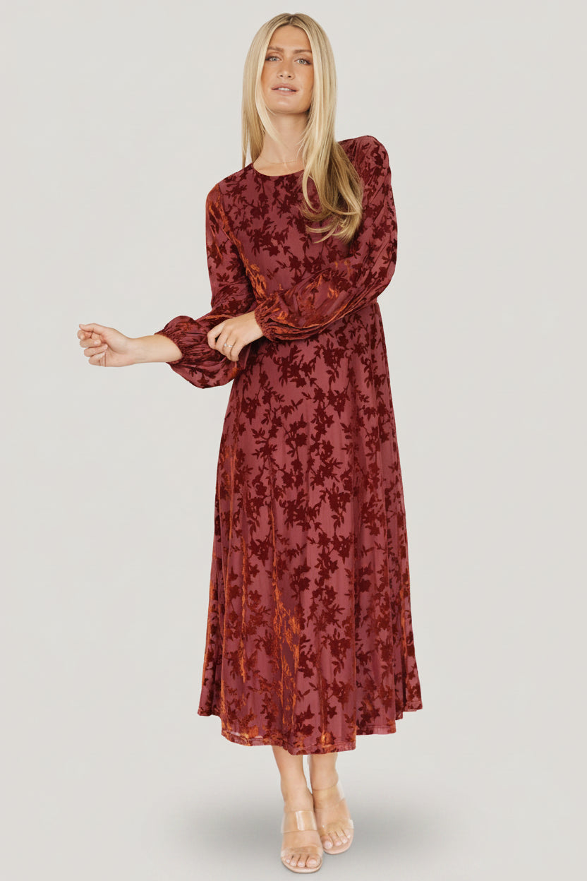 Thora Velvet Dress | Baltic Born Copper Floral