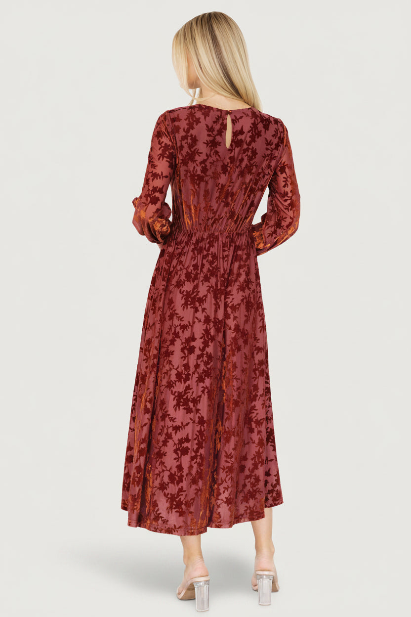 Thora Velvet Dress | Baltic Born Copper Floral