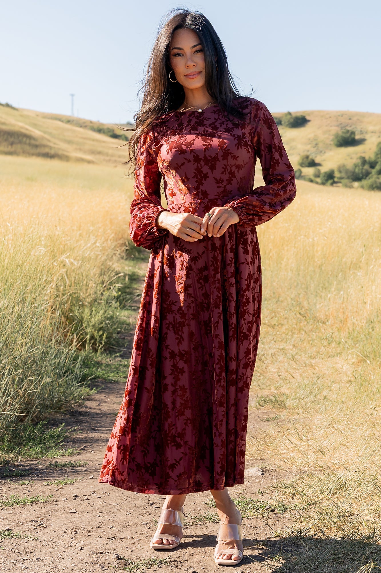 Thora Velvet Dress | Baltic Born Copper Floral