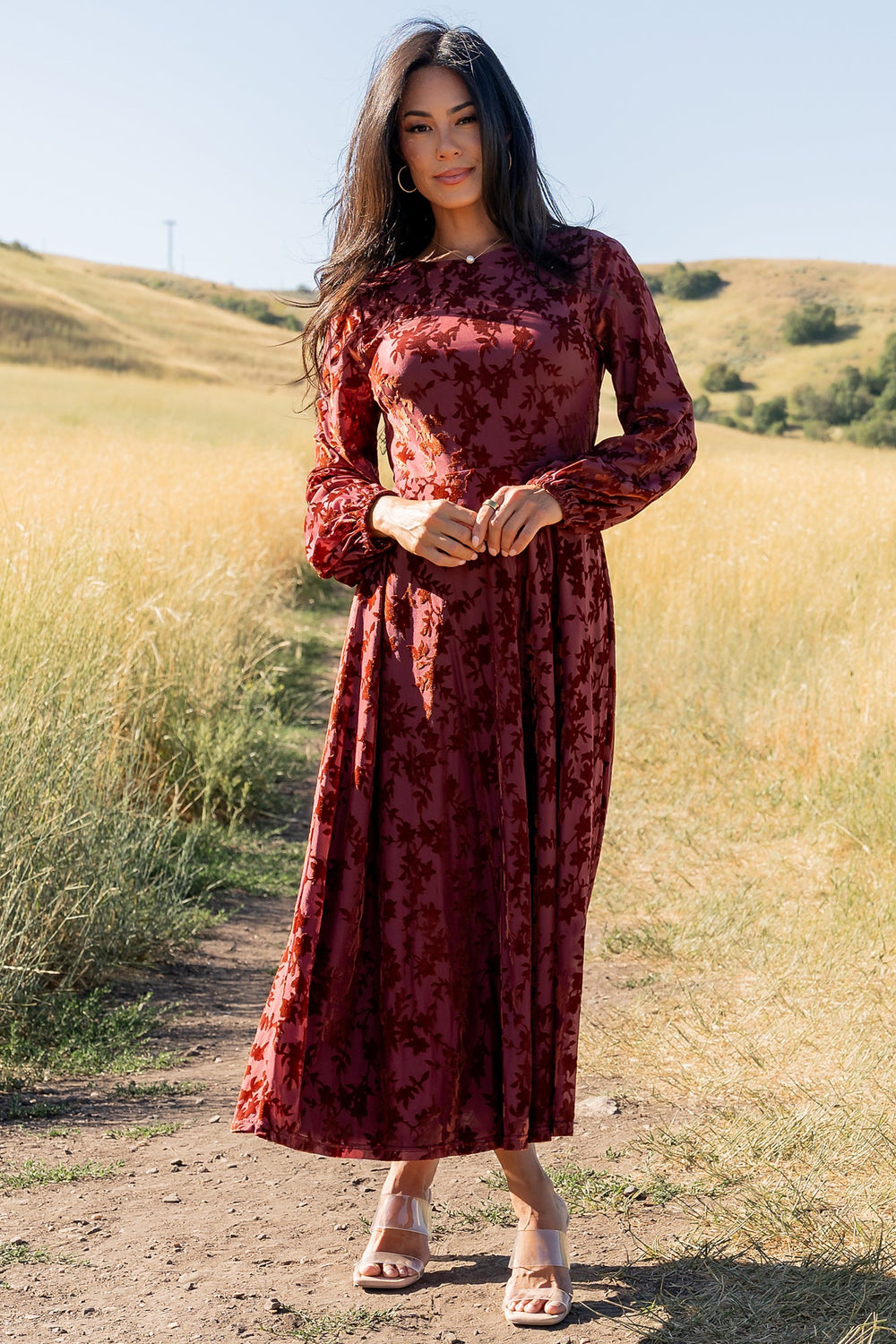 Thora Velvet Dress | Baltic Born Copper Floral