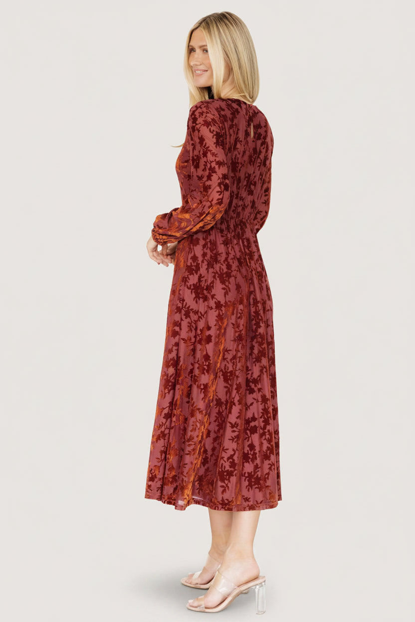 Thora Velvet Dress | Baltic Born Copper Floral
