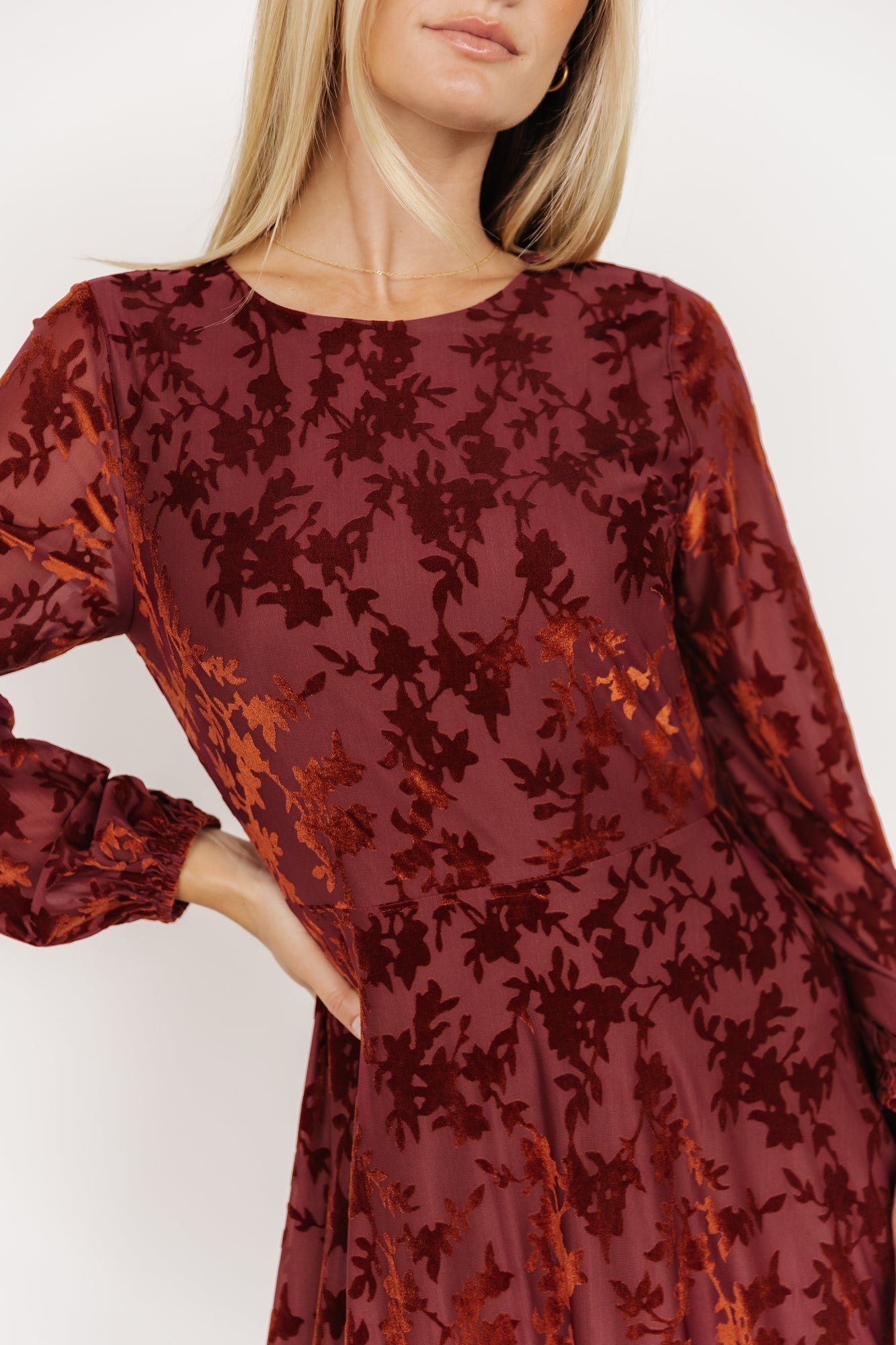 Thora Velvet Dress | Baltic Born Copper Floral