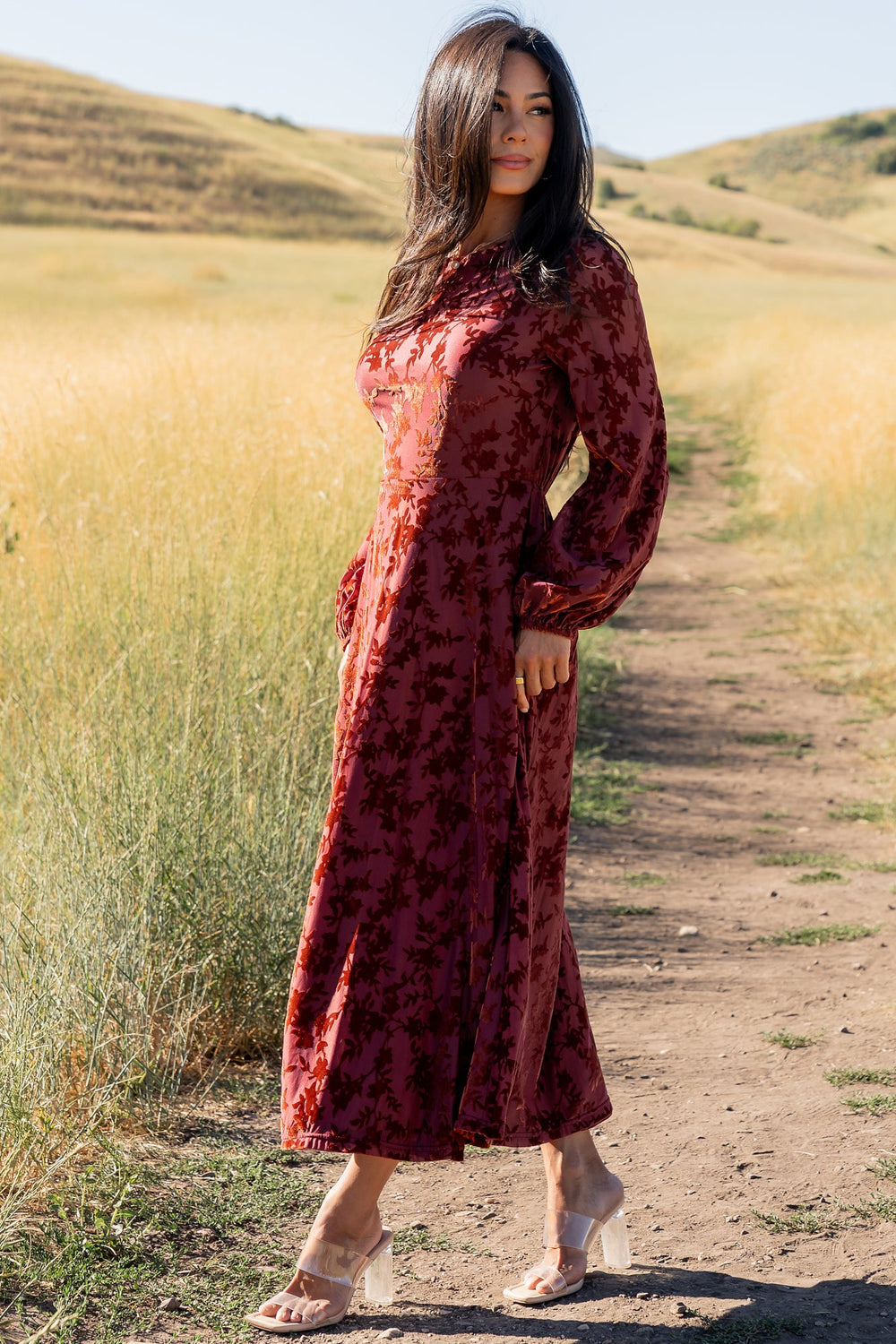 Thora Velvet Dress | Baltic Born Copper Floral