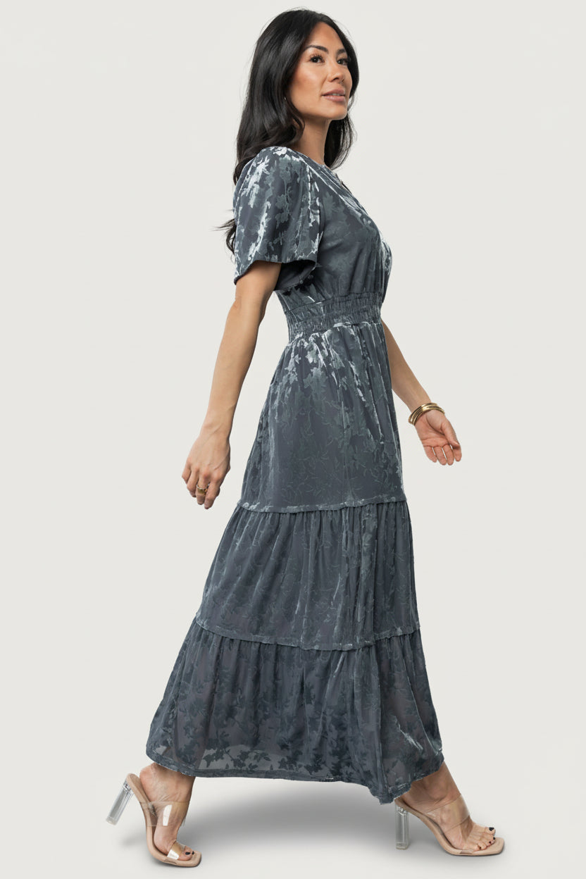 Bronwyn Velvet Dress | Baltic Born Dusty Blue