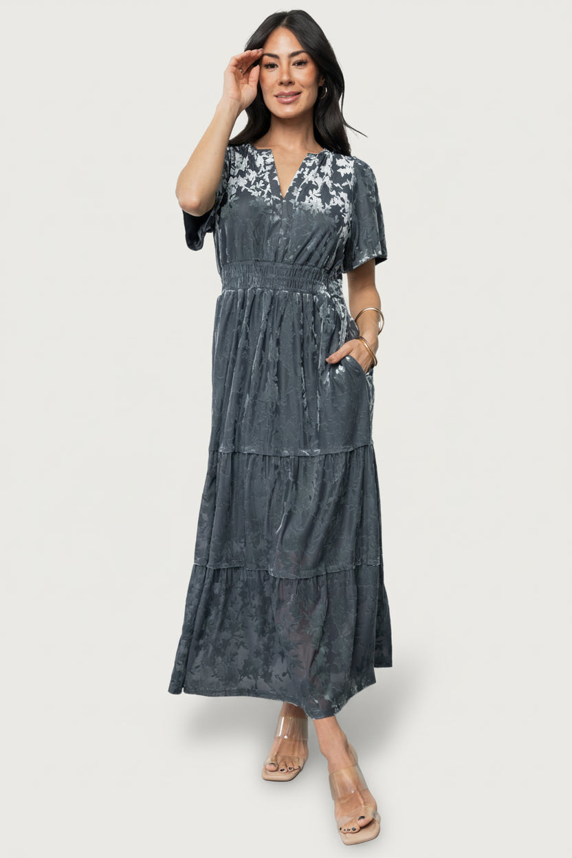 Bronwyn Velvet Dress | Baltic Born Dusty Blue