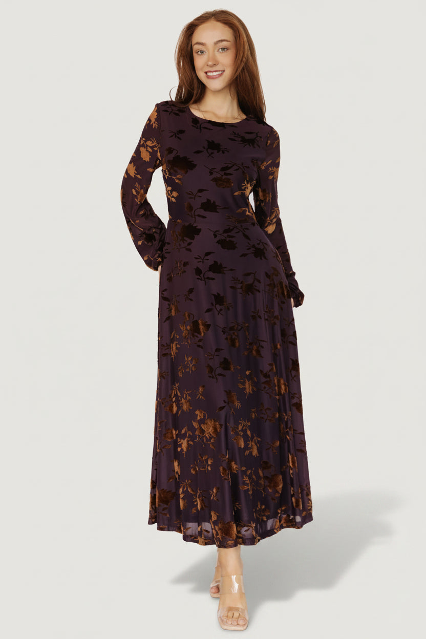 Thora Velvet Dress | Baltic Born Deep Plum + Bronze