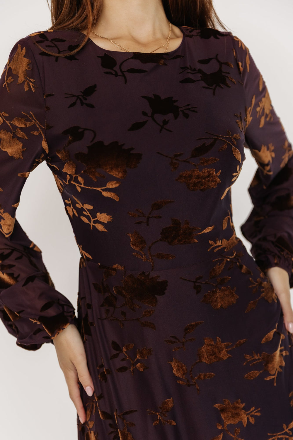 Thora Velvet Dress | Baltic Born Deep Plum + Bronze