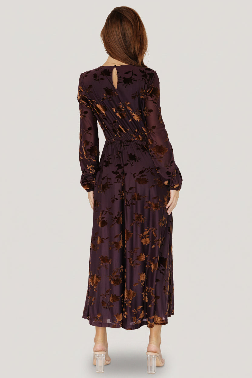 Thora Velvet Dress | Baltic Born Deep Plum + Bronze