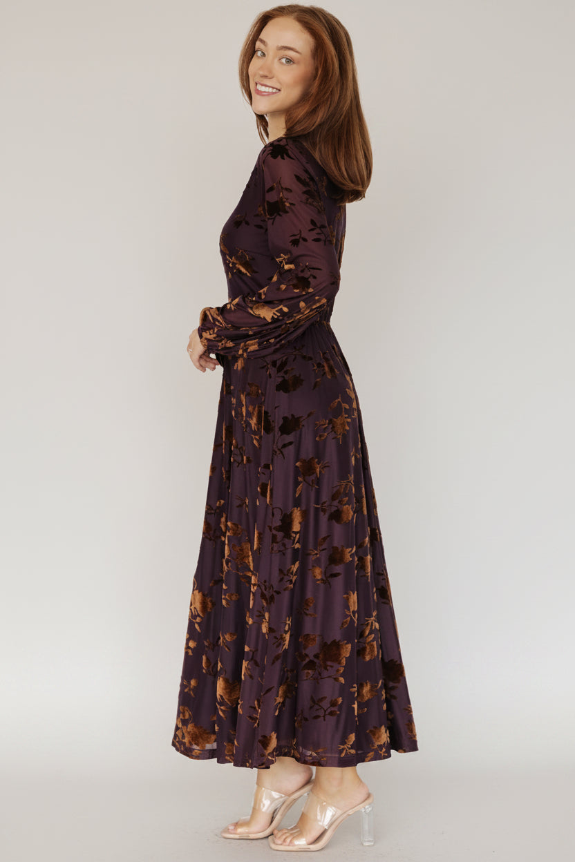 Thora Velvet Dress | Baltic Born Deep Plum + Bronze