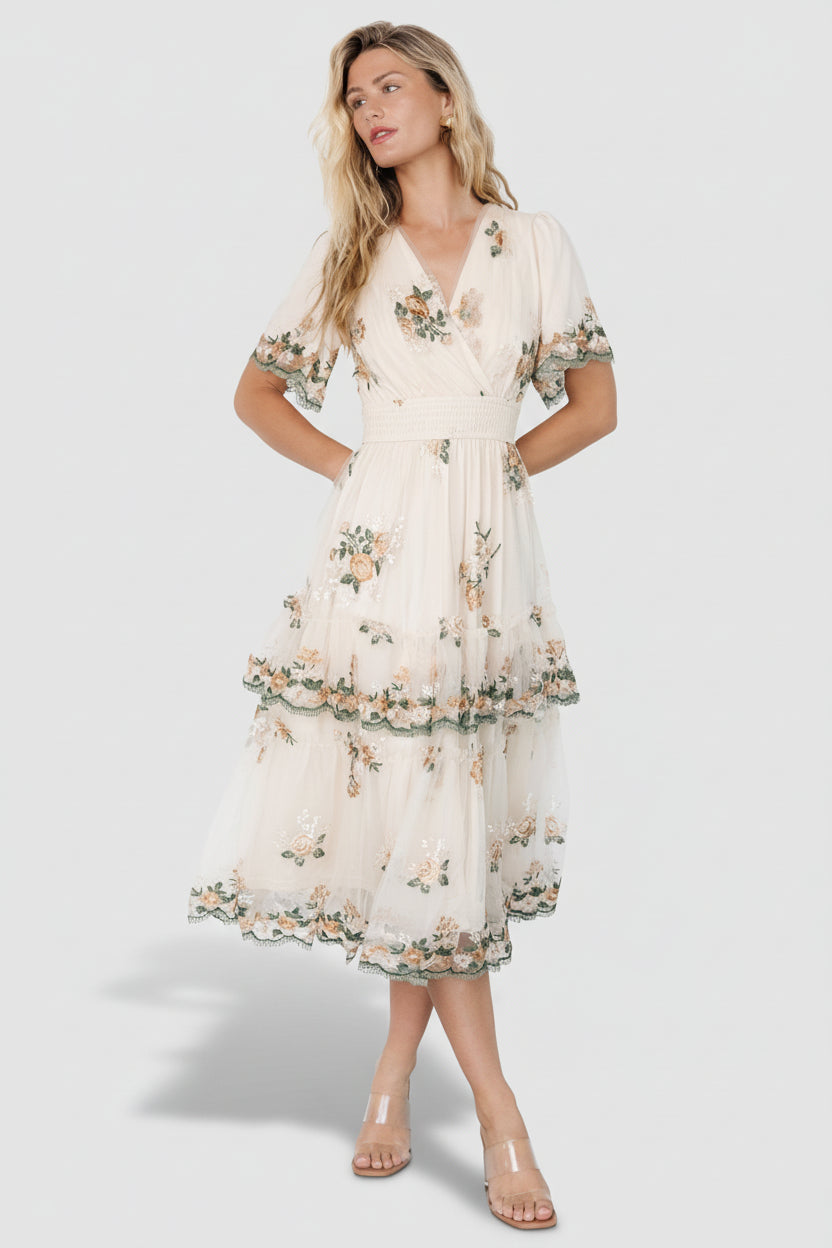 Cynthia Midi Dress | Baltic Born Cream Floral