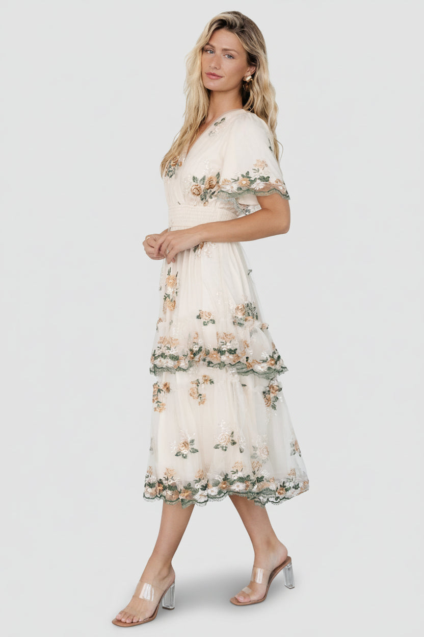 Cynthia Midi Dress | Baltic Born Cream Floral