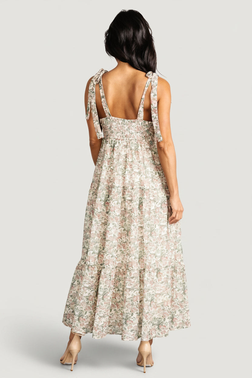 Lelisa Shoulder Tie Dress | Baltic Born Cream Floral