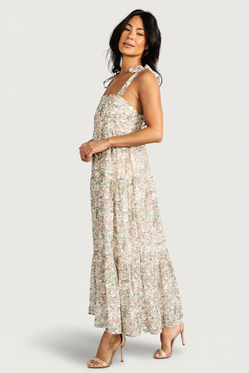 Lelisa Shoulder Tie Dress | Baltic Born Cream Floral