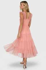 Emma Smocked Tulle Dress | Baltic Born Coral